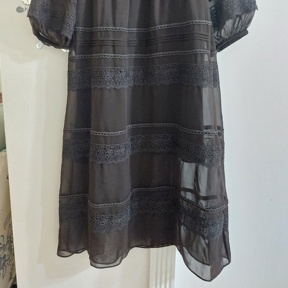 Ryegrass Color Chocolate Torte Long Sleeve Dress Dark Brown Size X Small - Picture 4 of 16